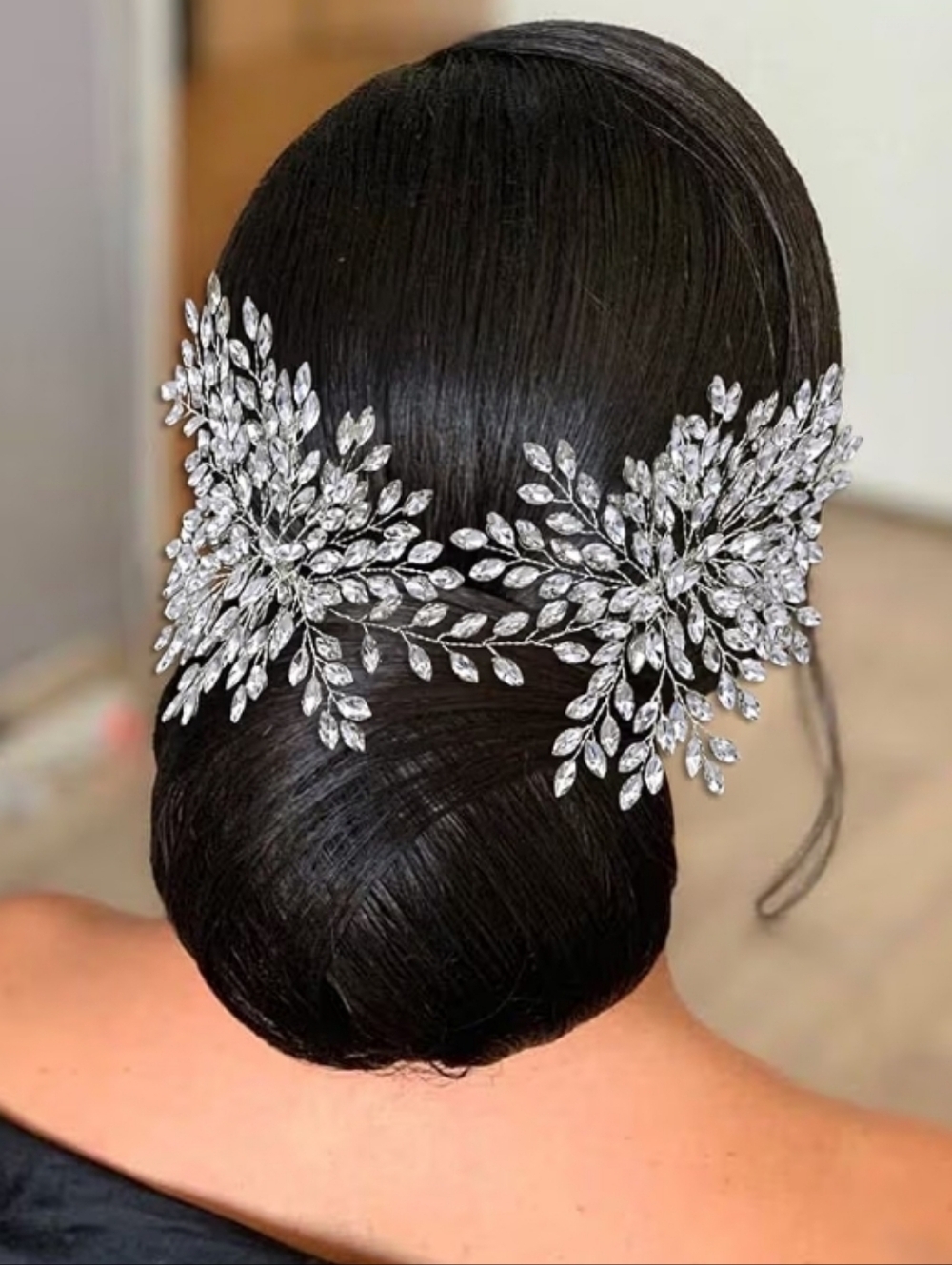 Silver Rhinestone Bridal Hair Comb Headpiece